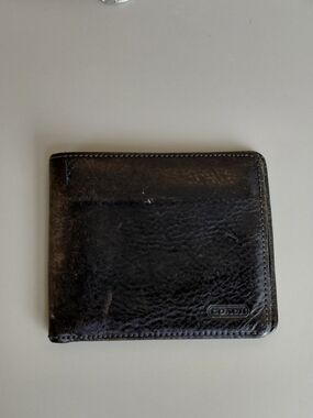 Coach Men's Black Leather Wallet with Subtle Logo